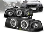 Paire Feux Phares BMW serie 3 E36 Berline 90-99 angel eyes noir