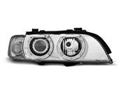 Paire de feux phares BMW serie 5 E39 95-00 angel eyes chrome