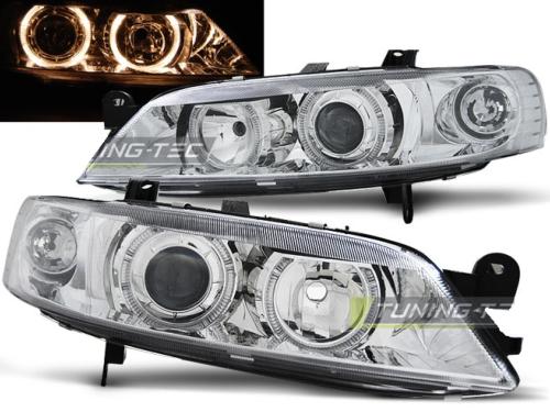 Paire de feux phares Opel Vectra B 99-02 angel eyes chrome