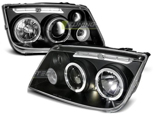 Paire de feux phares VW Bora 98-05 angel eyes noir