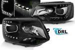 Paire de feux phares VW T5 10-15 Daylight led DRL noir