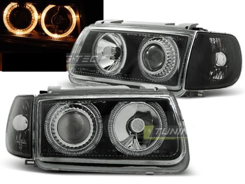 Paire de feux phares VW Polo 6N 94-99 angel eyes noir