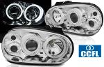 Paire de feux phares VW Golf 4 97-03 angel eyes CCFL chrome