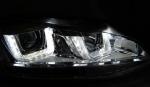 Paire de feux phares VW Golf 7 12-17 U-type DRL led chrome