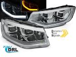 Paire de feux phares VW Caddy de 20-23 LED DRL Dynamique Chrome