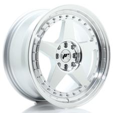 Jante JR Wheels JR6 17x8 ET20-35 - 5 trous sur mesures - White Machined lip