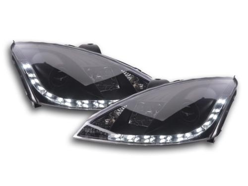 Paire de feux phares Daylight Led DRL Ford Focus 1 C170 de 01-04 Noir