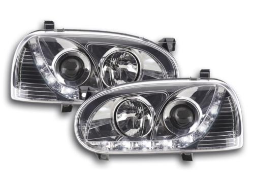 Paire de feux phares Daylight Led VW Golf 3 de 91-97 chrome