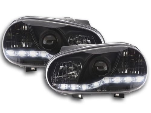 Paire de feux phares Daylight led DRL VW Golf 4 de 1997 a 2003 Noir