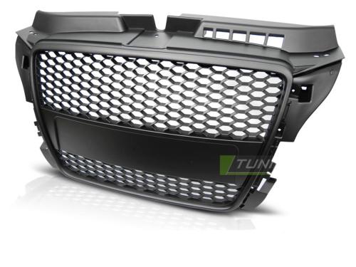 Grille de calandre pour Audi A3 8P 2008 a 2012 look Sport noir mat