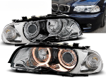 Paire de phares BMW Serie 3 E46 Coupe de 1999 a 2001 angel eyes chrome