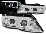 Paire de feux phares BMW X5 E53 de 2003 a 2006 angel eyes Xenon chrome