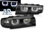 Paire de feux phares BMW serie 7 E38 94-01 angel eyes Led noir