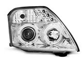 Paire de feux phares Citroen C2 03-10 angel eyes chrome