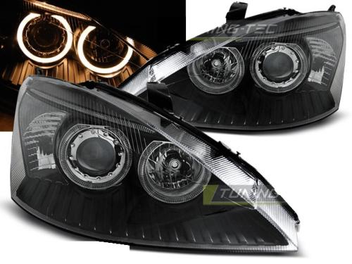 Paire de feux phares Ford Focus 01-04 angel eyes noir