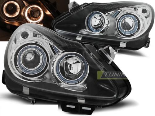 Paire de feux phares Opel Corsa D 06-11 angel eyes noir