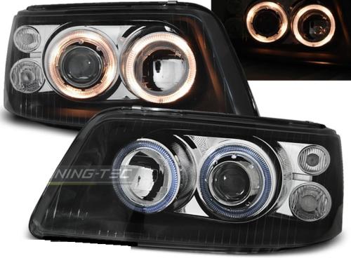 Paire de feux phares VW T5 03-09 angel eyes noir