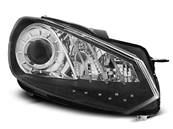 Paire de feux phares VW Golf 6 08-12 Daylight DRL led noir