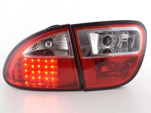 Paire de feux arrière Seat Leon 1M 1999 a 2005 Rouge Chrome Led