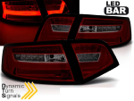 Paire de feux arriere Audi A6 de 2008 a 2011 berline LED BAR rouge fume