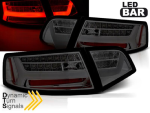 Paire de feux arriere Audi A6 berline de 2008 a 2011 LED BAR fume