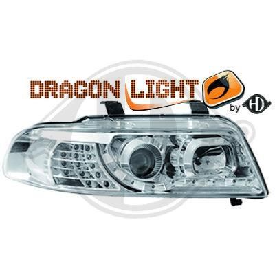 Paire Phares avant Daylight Led Audi A4 B5 Berline 1999 a 2001 Chrome