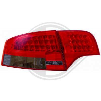 Paire de feux arriere Audi A4 8E 2004 a 2007 Berline Rouge Fume led