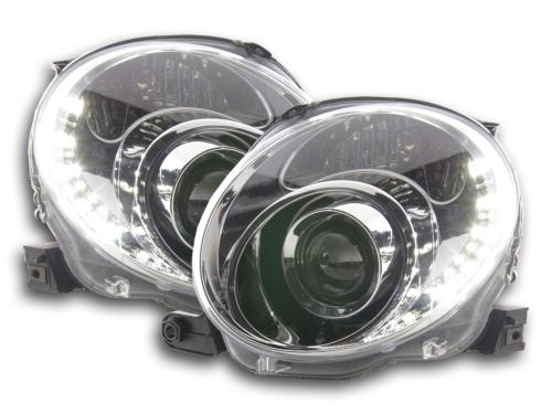 Paire de feux phares Daylight Led Fiat 500 de 07-17 Chrome