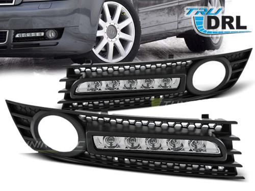 Grilles Antibrouillard avec DRL Audi A4 2001 a 2004 Noir