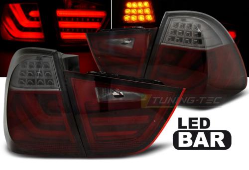 Paire de feux arriere BMW serie 3 E91 Break 09-11 LED BAR rouge fume