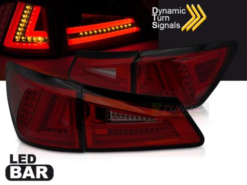 Paire de feux arriere Lexus IS II 06-13 FULL LED BAR Dyn Rouge Fume