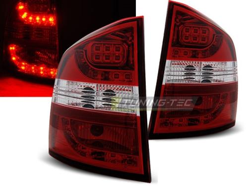 Paire de feux arriere Skoda Octavia 2 break 04-12 LED rouge blanc