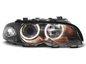 Paire de phares BMW serie 3 E46 Coupe 99-01 angel eyes noir