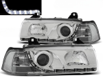 Paire Feux Phares BMW serie 3 E36 Coupe de 1990 a 1999 Daylight led chrome