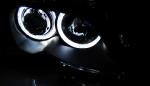 Paire de phares BMW serie 3 E46 Berline 01-05 angel eyes led noir