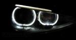 Paire de feux phares BMW serie 1 F20 / F21 de 2011 a 2014 angel eyes DRL noir