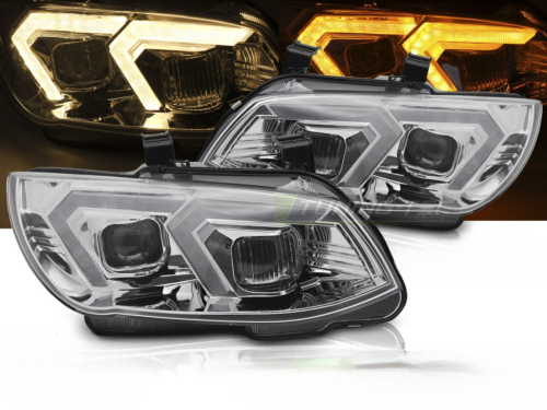 Paire de feux phares BMW serie 3 E92 / E93 de 2010 a 2013 LED DRL Yellow chrome