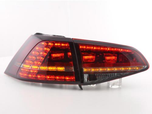 Paire de feux arrière VW Volkswagen Golf 7 2012 a 2017 Rouge Fume Led