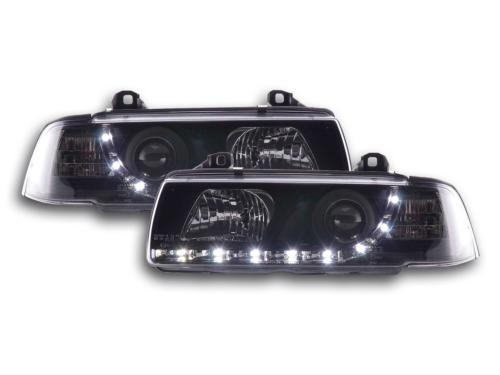 Paire de feux phares Daylight Led BMW serie 3 Cabriolet E36 92-98 Noir