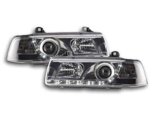 Paire de feux phares Daylight Led BMW serie 3 Berline E36 92-98 Chrome