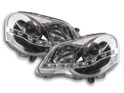 Paire de feux phares Daylight Led VW Polo 9N3 de 05-09 Chrome