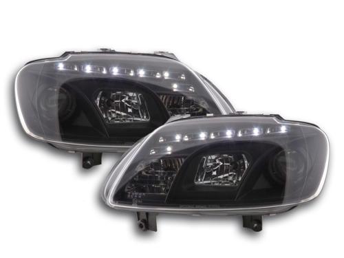 Paire de feux phares Daylight Led VW Caddy de 03-10 Noir