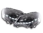 Paire de feux phares Daylight led DRL VW Polo 9N3 05-09 Noir