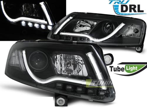 Paire de feux phares Audi A6 C6 04-08 Daylight led LTI DRL noir