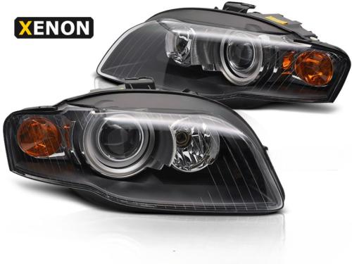 Paire de feux phares Audi A4 B7 04-08 Xenon noir