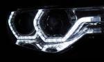 Paire de feux phares BMW serie 3 F30 / F31 de 2011 a 2015 angel eyes chrome led DRL