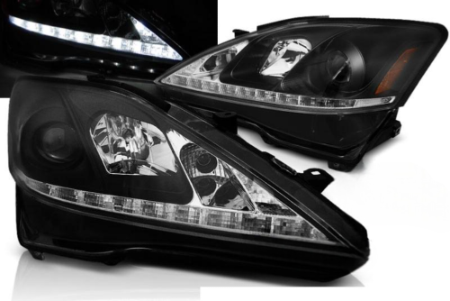 Paire de feux phares Lexus IS 06-13 Daylight DRL led noir