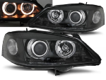 Paire de feux phares Opel Astra G 97-04 angel eyes noir