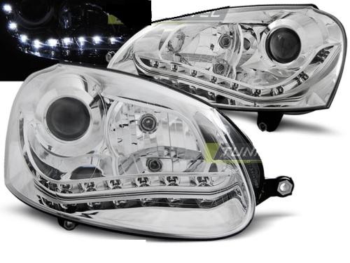 Paire de feux phares VW Golf 5 03-08 Daylight led chrome