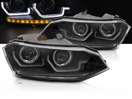 Paire de feux phares VW Polo 6 2G de 2017 a 2021 LED DRL Noir Dynamique